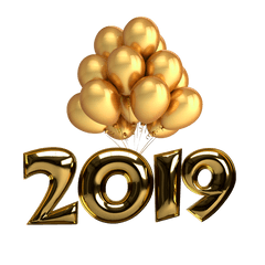 2019 Golden Balloons Png Image Free - Party New Year Png