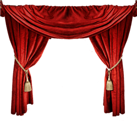 Curtain Clipart Movie - Classic Red Curtains Png