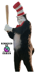 Cat In The Hat Bat Png - Cat With A Bat Meme Costume Hat Fictional Character