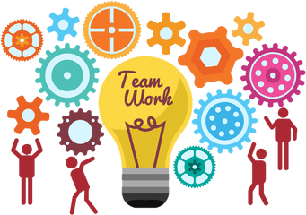 Teamwork - Start The Team To Work Together Light Bulb Ideas Transparent Background Teamwork Clipart Png