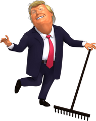 Make America Rake Again Cartoon Trump 3d Caricature U2013 Dedipic - Trump Cartoon Transparent Png