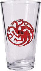 Thrones Targaryen Sigil Pint Glass - Targaryen Game Of Thrones House Logos Png