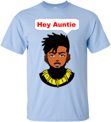 Erik Killmonger Hey Auntie Wakanda Forever Marvel Black - Baylen Levine 1 Million Merch Png