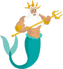 King Triton Trident Transparent Png All - King Little Mermaid Characters