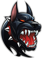 Printed Vinyl Black Pit Bull Guard Dog - Supernatural Creature Png