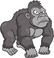 Printed Vinyl Gorilla Cartoon - Gorilla Cartone Png