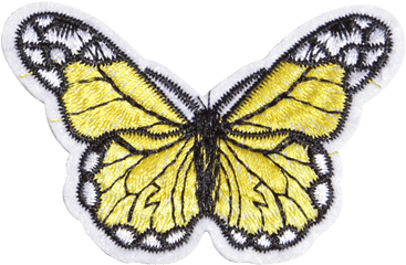 Lifelike Customized Yellow Butterfly Embroidery Patch - Cstown Yellow Butterfly Embroidery Png