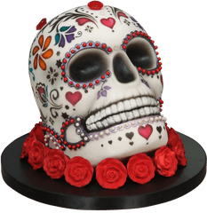 Day Of The Dead Airbrushed Cake Tutorial By Lisa Munro - Day Of The Dead Skull Cake Png