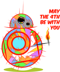 The 4th Be With You Bb8 Cartoon - May The 4th Be With You Background Png