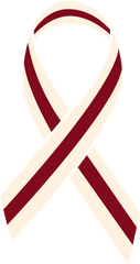 Cancer Ribbon Colors - Red And White Cancer Ribbon Png