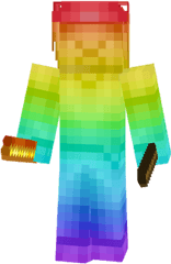 Rainbow Steve Skin For Mcpe - Randow Steve In Minecraft Png
