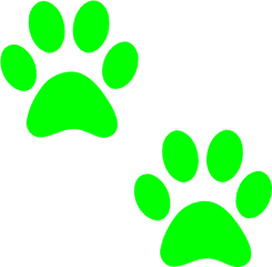 Wildcat Clipart Claw - Green Cat Paw Print Png