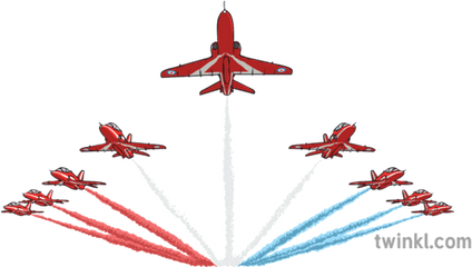 The Red Arrows Illustration - Twinkl Red Arrows Jet Png