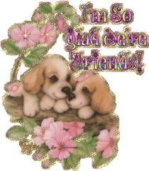 Transparent Graphics Flowers Friends Glitter Puppies Puppy - Im Glad We Re Friends Png