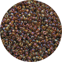 150 Japanese Seed Bead Transparent Dark Smoke Topaz Ab 257 - Circle Png