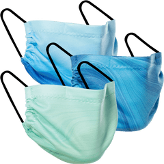 Ocean Waves - Three Pack Fabric Face Mask For Teen Png