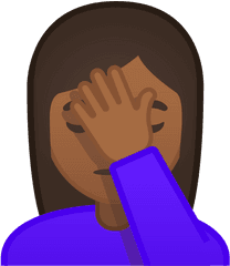 Woman Facepalming Emoji With - Black Girl Face Palm Emoji Png