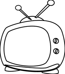 Square Clipart Old Fashioned Tv - Black White Watching Tv Png