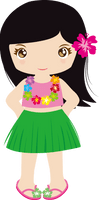 Girl Hawaiian Luau Free Clipart HD - Free PNG