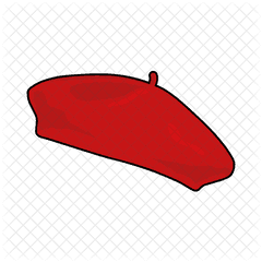 Basque Beret Icon Of Colored Outline - Beret Icon Png