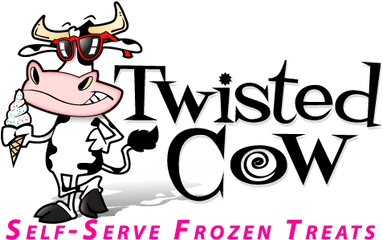 Twisted - Cowlogowtagline Twisted Cow Frozen Treats Cartoon Png