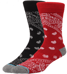 Download Hd Bandana Socks Black Red - Sock Png