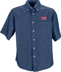 B2073m Mens Short Sleeve Hudson Denim Shirt U2013 Bryant Logo Store - Short Sleeve Png