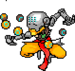 Pixilart - Zenyatta Overwatch Pixel Art Png