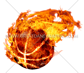 Fireball Basketball - Basketball Fire Ball Png